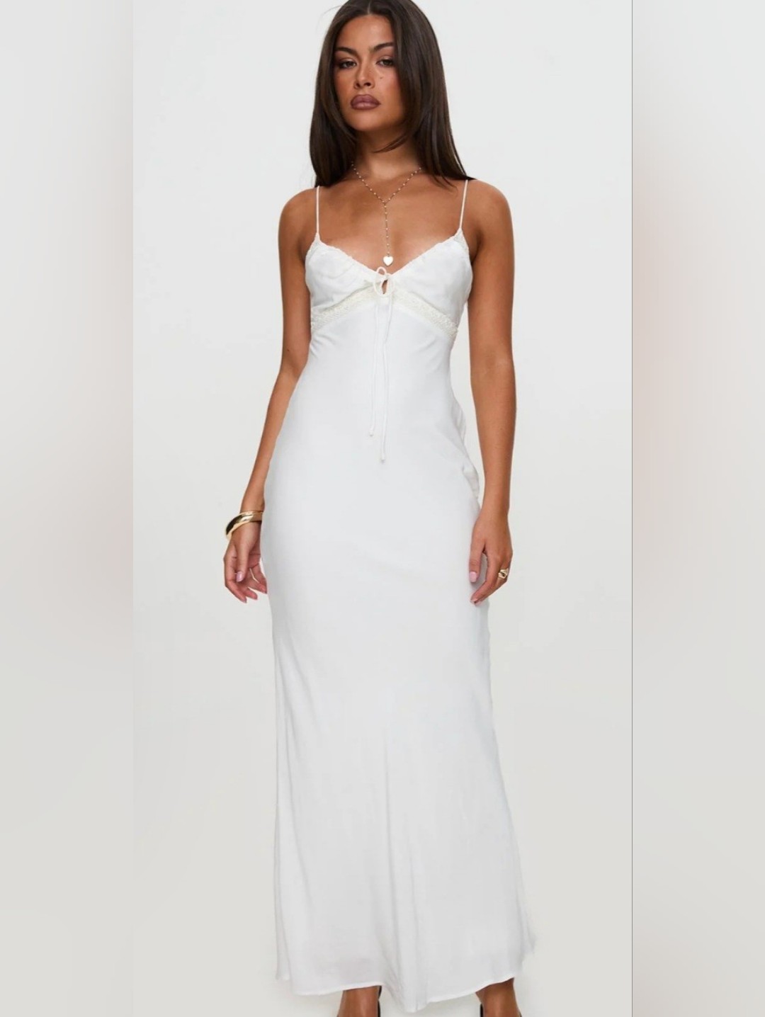 Princess Polly White Maxi Slip Dress